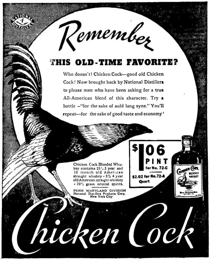 Chicken Cock made as a blended whiskey.